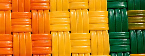 Close-up of the Pineapple Gala Bag woven pattern using 100% recycled plastic.