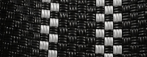 Close-up of the Siler Fern Gala Bag woven pattern using 100% recycled plastic.