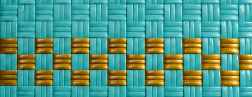 Close-up of the Tiffany's Gala Bag woven pattern using 100% recycled plastic.