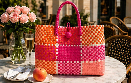Peach Gala Bag – Soft, warm tones meet a pop of pink for a look that’s sweet and radiant. A perfect blend of subtle elegance and summer charm.